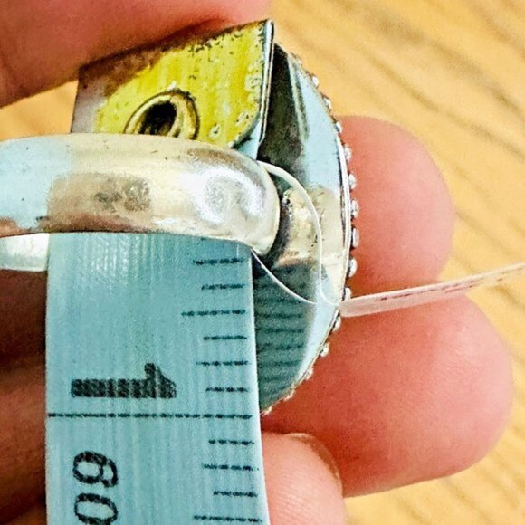 Real Labradorite Natural Gemstone Ring 1 Inch Ornate Setting Ring Size 8 - Picture 2 of 8